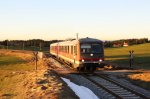 Am abend des 16.01.2011 verkehrt 628 243 im schnsten Abendlich und hat gerade den Kreuzungshalt Jodbad-Sulzbrunn auf der Auerfernbahn KBS 976 durchfahren.