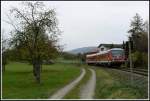 Auf dem Weg von Frth(Odenwald) nach Weinheim passiert der 628 302 meine Fotostelle bei Mrlenbach.