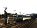 928 616-2/628 616-0 mit RB 3522 Braunschweig-Kreiensen auf Bahnhof Goslar am 17-10-1997.