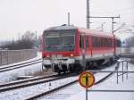 Der 628 214-9 als RB von Lneburg nach Lbeck.Aufgenommen am 1.02.2006 in Bhf Bchen.