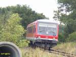 628598 mit einer RB nach Lutherstadt Wittenberg, kurz vor Pretzsch (Elbe).