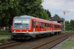 628 623 erreicht am 19.8.2011 den Bahnhof Soltau (Han).