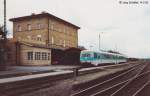 Triebwagen der Baureihe 628 kamen planmig nur Mitte der 1990er Jahre an Wochenenden nach Rothenburg on der Tauber.