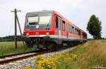DB Regio Gubodenbahn 628 + 928 425 RB 59723 Bogen - Neufahrn, KBS 932 Bogen - Neufahrn, fotografiert bei Radldorf am 20.06.2012