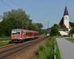 628 589 der Sdostbayernbahn am 28.06.2012 unterwegs bei Hausbach.