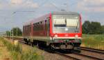 928 424 DB Gubodenbahn bei Radldorf am 11.07.2012.