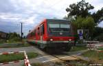 DB Regio 928 + 628 567 als RB 59722 Neufahrn - Bogen, Gubodenbahn KBS 932 Neufahrn - Bogen, fotografiert bei Ausfahrt Bhf.