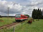 Der 628 558 als RB nach Mhldorf am 26.08.2012 unterwegs bei Hrbering.