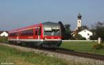 Sdostbayernbahn DB Regio 628 + 928 571 als RB 27151 Rosenheim - Burghausen, KBS 942 Mhldorf - Burghausen, fotografiert bei Heiligenstatt am 17.08.2011