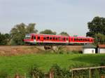 Der 628 653 als RB nach Mhldorf am 21.09.2012 unterwegs bei Bayerbach.