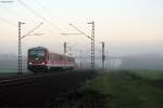 628 655 im morgendlichen Frhnebel auf dem Weg nach Karlsruhe Hbf. Aufgenommen am 09.11.2012 bei Graben-Neudorf.