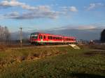 Der 628 639 als RB nach Mhldorf am 30.12.2012 unterwegs bei Bad Birnbach.