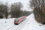 928 512 als RB 30776 (Solingen Hbf - Wuppertal Hbf) zwischen Remscheid Hbf und Remscheid-Lennep am 26.01.13