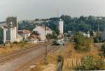 Der Bahnhof Lebach im Jahr 1997 -     Diesen Blick hat man heute nicht mehr, nicht nur weil der Steg ber die Bahn abgebaut wurde.