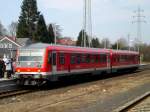 BR 628 als RB47 nach Solingen Hauptbahnhof im Bahnhof Remscheid-Lennep.(2.1.2013) 