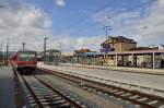 Blick ber Gleis 5 ber den Sinsheimer Hbf.