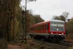 628 509 am 4.11.12 als RB47 nach Wuppertal bei der Durchfahrt durch Remscheid-Gldenwerth.