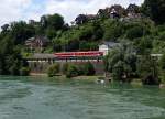 DB/Hochrheinbahn: Triebzug 928 703 mit RE 20722 bei Laufenburg (Baden) unterwegs am 21.