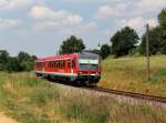 Der 628 559 als S Bahn nach Dachau am 20.07.2013 unterwegs bei Altomnster.