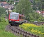 Ein Irrlufer auf der Maintal-Bahn? 628/928 574 vom Drei-Lwen-Takt mit dem Fahrtziel Mhldorf (Oberbayern) in Fahrtrichtung Norden.