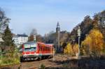 628 533 bei der durchfahrt durch den Bft Wuppertal-Rauental als RB47 von Wuppertal nach Remscheid (17.11.2013)