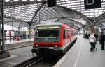 Nachschuss auf 628 501 bei der Ausfahrt aus dem Kölner Hbf am 21.12.13