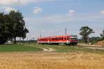 928 566 als S(A) 29321 (Altomünster - Dachau Bahnhof) in Arnbach am 17.08.13