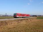 Der 628 433 als RB nach Mühldorf am 01.02.2014 unterwegs bei Anzenkirchen.