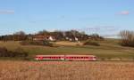 628 585 als S Bahn nach Altomünster am 23.2.14 bei Kleinberghofen