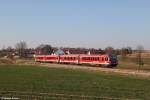 628 649 und 628 630 am 11.03.2014 bei Stumpfenbach  (Strecke Dachau ဓ Altomünster).