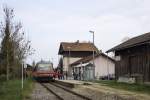 628 612 in der Endstation Waging am See der Nebenbahnstrecke Traunstein - Waging (KBS 959) am 06.04.2014.