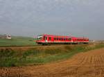 Der 628 578 als RB nach Passau am 12.04.2014 unterwegs bei Luderbach.