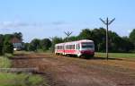 628 154 verlässt am 31.05.14 den Bahnhof Gnarrenburg.