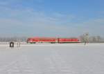 628 628 als RB nach Burghausen am 02.01.2015 bei Heiligenstatt.