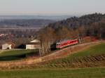 Der 628 629 als RB nach Waging am See am 26.12.2015 unterwegs bei Wonneberg.