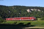 629 004-2 und 628 428-4 als RE 28674 (Ulm Hbf-Tuttlingen) bei Fridingen 23.6.16