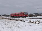 Die 628 653 als RB nach Passau am 13.01.2017 unterwegs bei Anzenkirchen.