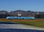 Der 628 423 als RB nach Prien am Chiemsee am 01.01.2017 unterwegs bei Vachendorf.