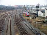 Ob der moderne 640er den Wasserkran oder die alte Besandungsanlage des BW Leipzig Hbf Sd nutzt, 13.02.08