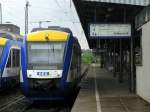 Bei strmenden Regen fhrt dieser HEX Lint 27 nach Halberstadt aus Magdeburg Hbf.