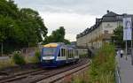 640 123 des Harz-Elbe-Express erreicht am Abend des 28.06.15 seinen Zielbahnhof Goslar.