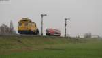 641 014-6 als RB 26754 (Schaffhausen-Erzingen(Baden) trifft auf  TVT  von Balfour Beatty in Wilchingen Hallau 18.11.12