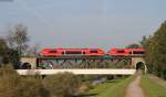 641 015-3  Murg  und 641 016-1  Grenzach-Wyhlen  als RE 20742 (Erzingen(Baden)-Basel Bad Bf) bei Lauchringen 24.9.13