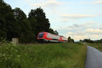 641 029 DB Regio bei Burgkunstadt am 13.06.2016.