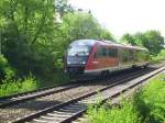 642 147-3 erreicht am 04.05.2007 mit der RB 17687 Grlitz. Hier kurz vor dem Haltepunkt Rauschwalde.