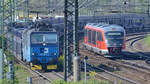 372 014-1 der CD überholt in Dresden einen Triebwagen der DB regio.