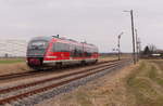 DB 642 072 als RE 16257 von Kassel-Wilhelmshöhe nach Erfurt Hbf, am 18.02.2018 in Kühnhausen.