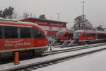 Desiro-Treff in der Abstellanlage Miltenberg.