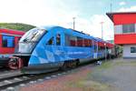 DB Westfrankenbahn 642 705 mit Bahnland Bayern Vollwerbung am 05.05.19 beim Bahnhofsfest in Miltenberg