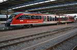 642 731-3  Kreisstadt Aue  steht am 12.11.2018 als RB81 (RB23771) nach Olbernhau-Grünthal in Chemnitz Hauptbahnhof bereit.